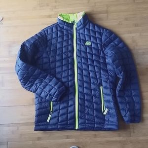Snozu Packable Puffer Jacket, Dark Blue/Lime